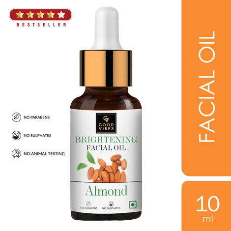 Buy Good Vibes Brightening Facial Oil - Almond (10 ml)-Purplle