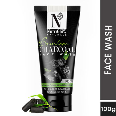 Buy NutriGlow NATURAL'S Bamboo Charcoal Face wash for Glowing & Refreshing Skin, 100 gm-Purplle