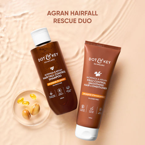 Buy Dot & Key Moringa & Argan Oil Hair Care Gift Set for Anti Hairfall & Fizz Control - 300 gms | Shampoo, Hair Conditioner-Purplle
