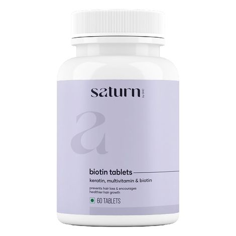Buy Saturn by GHC Biotin Tablets with Vitamin E, Vitamin A and Vitamin C for Hair Growth and Skin Radiance (60N - Pack of 1)-Purplle