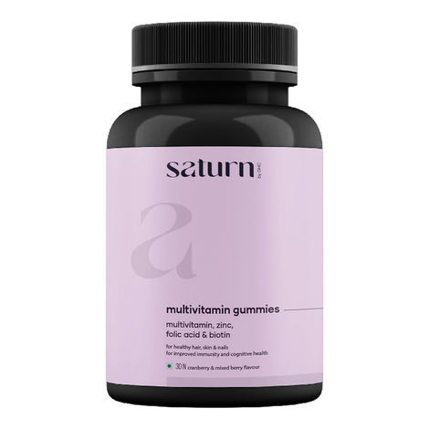 Buy Saturn by GHC Multivitamin Gummies with Biotin, Zinc and Folic Acid for Hair Growth - 30 day pack-Purplle