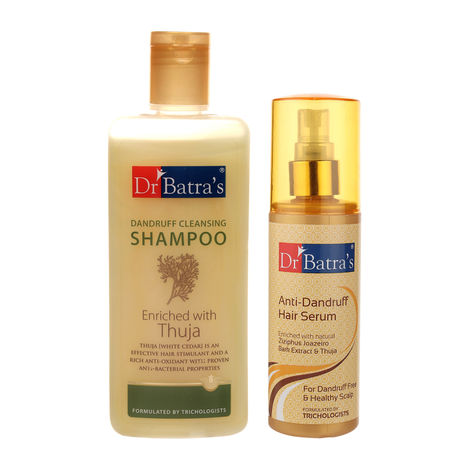 Buy Dr Batra's Dandruff cleansing Shampoo 200 ml and Anti Dandruff Hair Serum 125 ml (Pack of 2 Men and Women)-Purplle