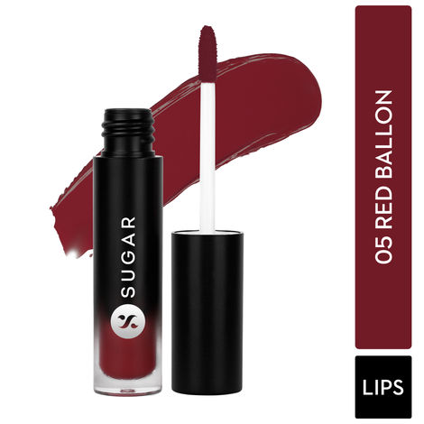Buy SUGAR Cosmetics Mousse Muse Lip Cream | Lasts 24+ Hrs | Creamy Mousse Lipstick | Waterproof & Smudgeproof | 5 ml - 05 Red Balloon-Purplle