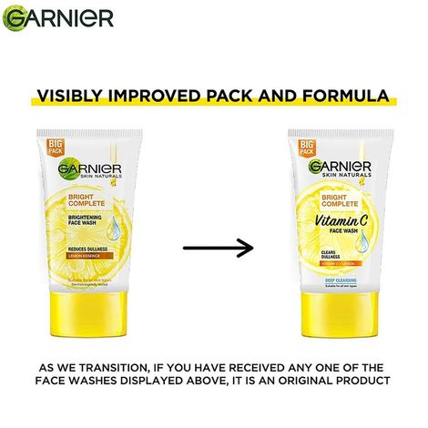 Buy Garnier Skin Naturals聽 Bright Complete Vitamin C Facewash, For Brighter and Glowing Skin - Daily Cleanser Suitable For all Skin Types, 150g聽 (Pack of 2)-Purplle