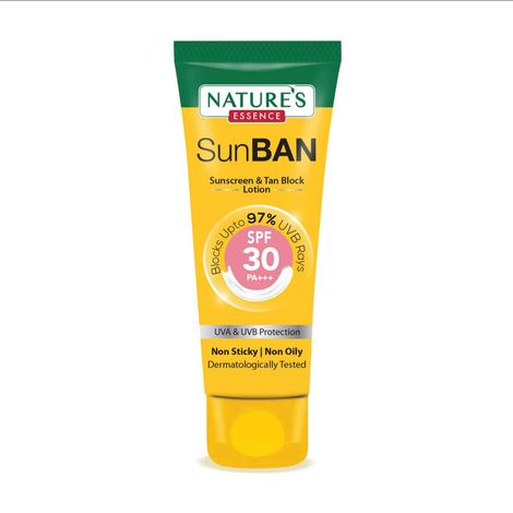 Buy Nature's Essence SunBan SPF 30 PA+++ Sunscreen & Tan Block Lotion | Non-comedogenic| 60 ml-Purplle