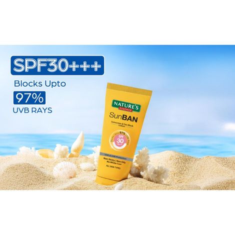 Buy Nature's Essence SunBan SPF 50 PA+++ Sunscreen & Tan Block Lotion | Non-comedogenic| 60 ml-Purplle