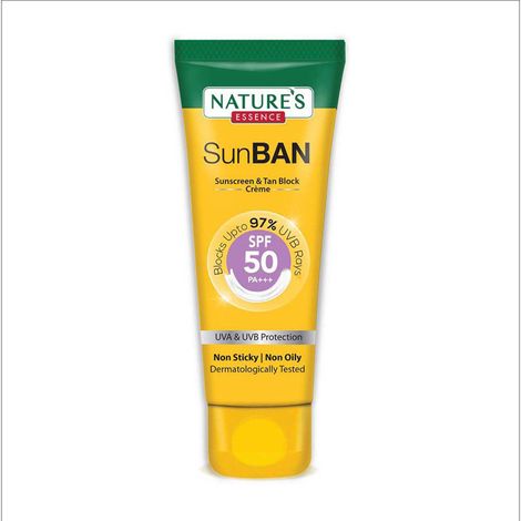 Buy Nature's Essence SunBan SPF 50 PA+++ Sunscreen & Tan Block Creme (120 ml)-Purplle