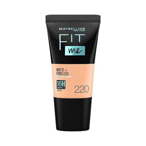 Buy Maybelline New York Fit Me Matte+Poreless Liquid Foundation Tube, 220 Natural Beige, 18 ml-Purplle