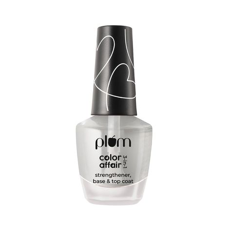 Buy Plum Color Affair 3-in-1 Strengthener, Base & Top Coat | 7-Free Formula | With AHA & Avocado Oil | 100% Vegan & Cruelty-Free-Purplle