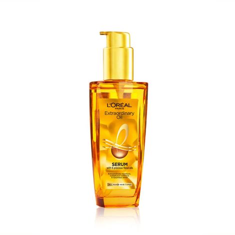 Buy L'Oreal Paris Extraordinary Oil Hair Serum Powered by Floral Oils for All Hair Types, Volume- 100 ml, Makes hair frizz-free, stronger, shiny and provides UV and Heat Protection, Loghtweight Formula-Purplle