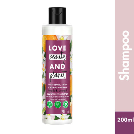 Buy Love Beauty & Planet Curry Leaves, Biotin & Mandarin Sulfate Free Shampoo for long & strong hair, 200ml-Purplle