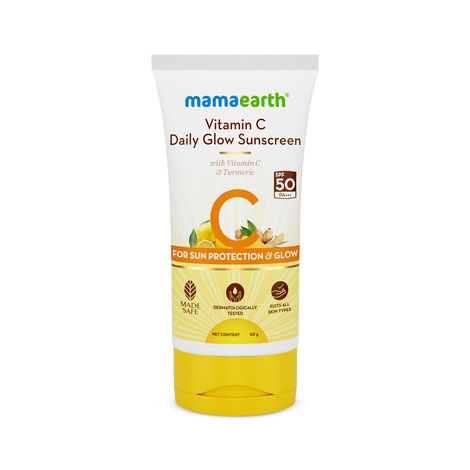 Buy Mamaearth Vitamin C Daily Glow Sunscreen with SPF 50 & PA+++ for Sun ,Tan Protection & Glow - 50 gm-Purplle