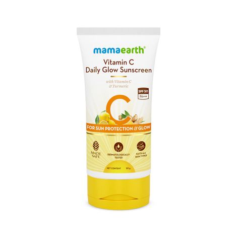 Buy Vitamin C Daily Glow Sunscreen with Vitamin C & Turmeric for Sun Protection & Glow - 50 g-Purplle