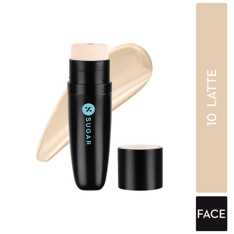 Buy SUGAR Cosmetics Aquaholic Hydrating Matte Finish Foundation | Full Coverage | For All Skin Types | With Built-In Cushion Applicator | 30 gm - 10 Latte-Purplle