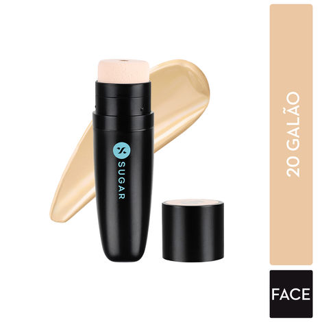 Buy SUGAR Cosmetics Aquaholic Hydrating Foundation | Full Coverage | For All Skin Types | With Built-In Cushion Applicator | 30 gm - 20 Galao-Purplle