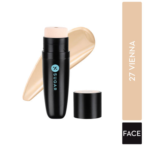 Buy SUGAR Cosmetics Aquaholic Hydrating Foundation | Full Coverage | For All Skin Types | With Built-In Cushion Applicator | 30 gm - 27 Vienna-Purplle