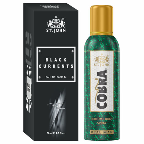 Buy St John Cobra Deodrant No Gas Real Man 100 ml & Black Current 50 ml Perfume Combo Pack Perfume Body Spray - For Men & Women (150 ml, Pack of 2)-Purplle