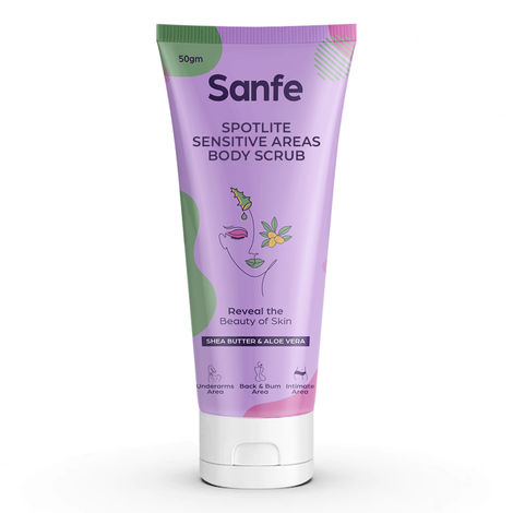 Buy Sanfe Spotlite Sensitive Areas Body  Scrub For Underarms Area, Back & Bum Area, Intimate Area| 50gm-Purplle