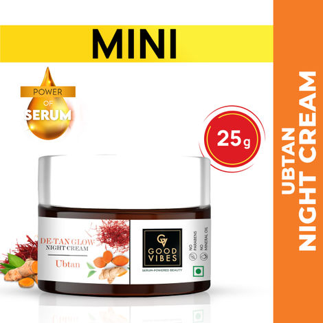 Buy Good Vibes De-Tan Glow Ubtan Night Cream (25g)-Purplle