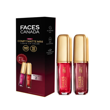 Buy FACES CANADA Comfy Matte Mini Liquid Lipstick Combo I Getting Ready + Just So You Know I 2.4 ml-Purplle