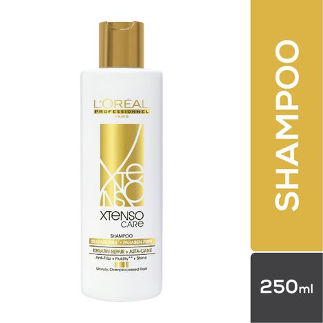Buy L'Oreal Professionnel Xtenso Care Sulfate-free Shampoo|For all hair types|Gently cleanses, controls frizz and adds shine|With Keratin Repair (250ml)-Purplle