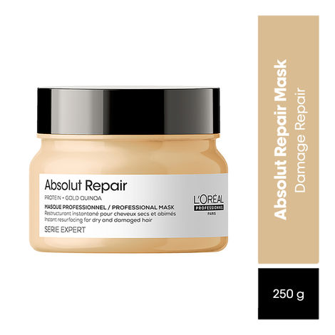 Buy L'Oreal Professionnel Serie Expert Absolut Repair Mask |Hair mask provides deep conditioning & strength | With Gold Quinoa & Wheat Protein (250gms)-Purplle