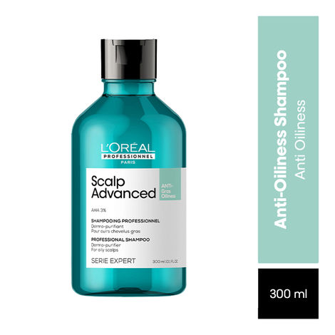 Buy L'Oreal Professionnel Scalp Advanced Anti-Oiliness Dermo-Purifier Shampoo | For Oily Scalp | With AHA (300 ml)-Purplle