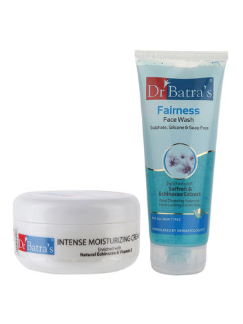 Buy Dr Batra's Intense Moisturizing Cream -100 g and Fairness Face Wash 200 gm (Pack of 2 for Men and Women)-Purplle