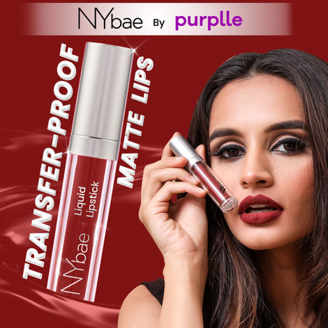 Buy NY Bae Confessions Liquid Lipstick - Snowflake Kisses 8 (4.5 ml) | Matte Lipstick | Maroon Shade | Moisturizing | Long Lasting | Transfer Proof-Purplle