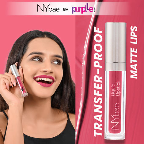 Buy NY Bae Confessions Liquid Lipstick | Lip & Cheek Tint | Purple Lipstick | Matte Finish | Long Lasting - Sleigh All Day 9 (4.5 ml)-Purplle