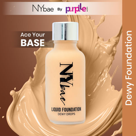 Buy NY Bae Dewy Drops Foundation - Cafe Au Lait 9 (30 ml) | Very Fair Skin | Warm Undertone | Full Coverage | Long Lasting | Non-Transfer-Purplle