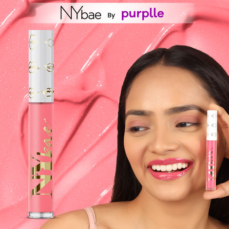 Buy NY Bae Gloss Getter Lip Gloss | Lip & Cheek Tint | Lightweight Glossy Lipstick | Pink Lip Balm | Non-Sticky | Pink Melon 02 (2.8 ml)-Purplle