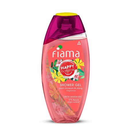 Buy Fiama Happy Naturals shower gel, Plum blossom and ylang with 97% natural origin content with skin conditioners for moisturized skin, safe on sensitive skin, bodywash 250ml bottle-Purplle