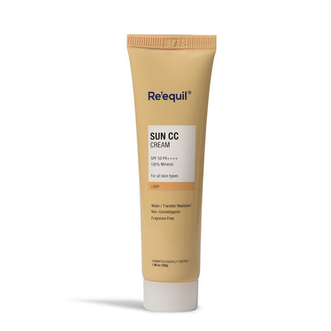 Buy Re’equil Sun CC Cream (Lush) SPF 50 PA++++, 100% Mineal UV Filter, (30 g)-Purplle