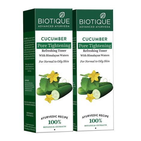 Buy Biotique Cucumber Pore Tightening Refreshing Toner (120 ml)pack of 2-Purplle