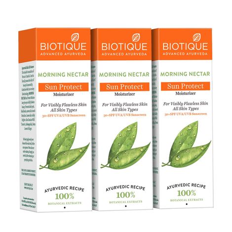 Buy Biotique Morning Nectar Sun Protect Moisturizer (120 ml) pack of 3-Purplle