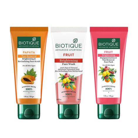 Buy Biotique Bio Brightening & Tan-Removal Combo Combo of 3-Purplle