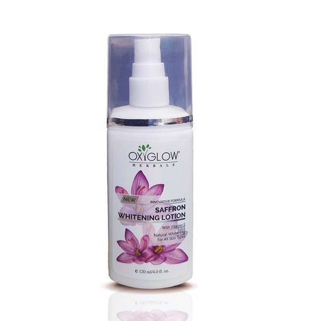 Buy OxyGlow Herbals Saffron & Whitening Lotion| Non sticky & Non Greasy| Lightens & Whitens the Skin|Helps in Brightening-120ml-Purplle