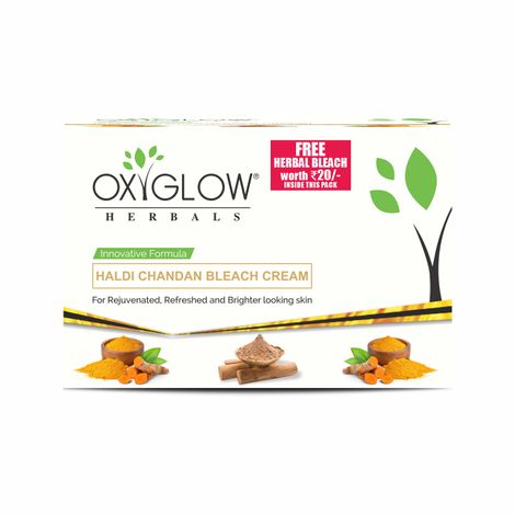 Buy OxyGlow Herbals Haldi Chandan Bleach Cream enriched with Chandan|Brightens & Lightens the Skin-Purplle