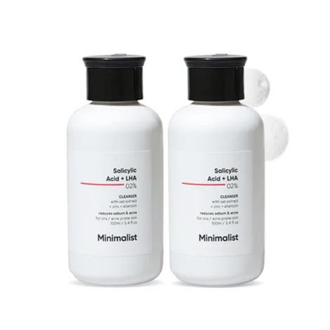 Buy Minimalist Salicylic Acid + LHA 02% Anti Acne Cleanser Combo - 100 ml (Pack of 2 )-Purplle