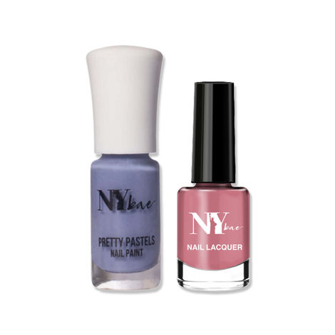 Buy NY Bae Nail Paint Combo | Blue Hyacinth & Pepperoni Pizza-Purplle