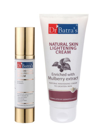 Buy Dr Batra's Age defying Skin firming Serum - 50 g and Natural Skin Lightening Cream - 100 gm (Pack of 2 For Men and Women)-Purplle