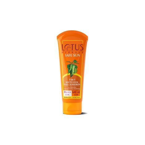 Buy Lotus Herbals Safe Sun 3 In 1 Daily Sunscreen | Matte Look | SPF 40 | PA+++ | For All Skin Types | 50g-Purplle