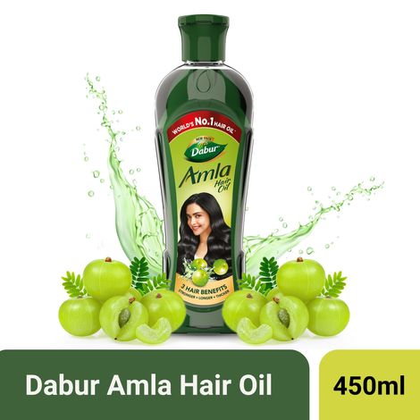 Buy Dabur Amla Hair Oil - 450 ml | For Strong, Long and Thick hair | Nourishes Scalp | Controls Hair Fall, Strengthens Hair & Promotes Hair Growth-Purplle