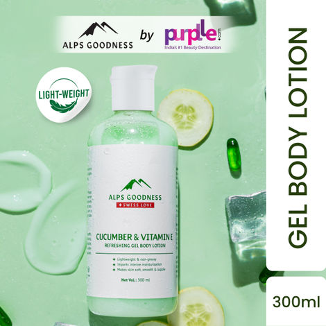 Buy Alps Goodness Cucumber & Vitamin E Refreshing Gel Body Lotion (300 ml) |Best Body Lotion for Summer | Lightweight | Sulphates Free, Paraben Free & Cruelty Free | Vegan-Purplle