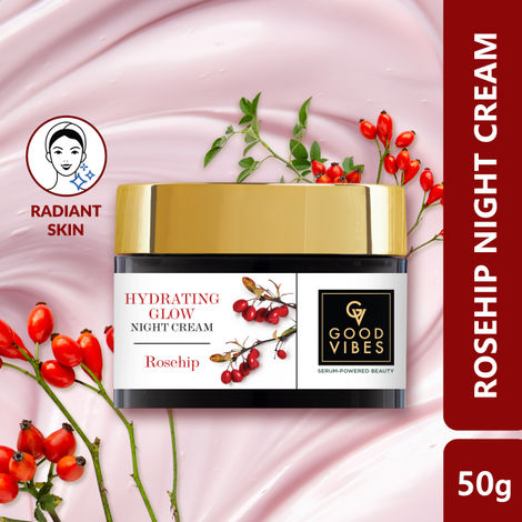 Buy Good Vibes Rosehip Hydrating glow night cream | Nourshing, Skin renewing, Sleep treatment (50 gm)-Purplle