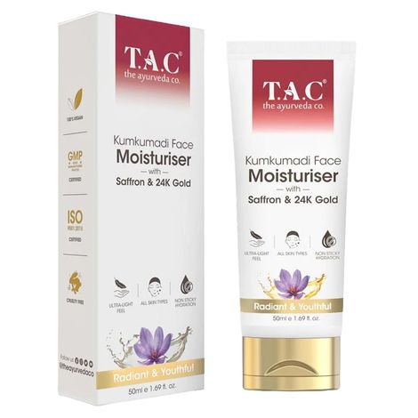 Buy TAC - The Ayurveda Co. Kumkumadi Face Moisturiser with Saffron & 24K Gold For Radiant & Youthful Skin, 50ml-Purplle