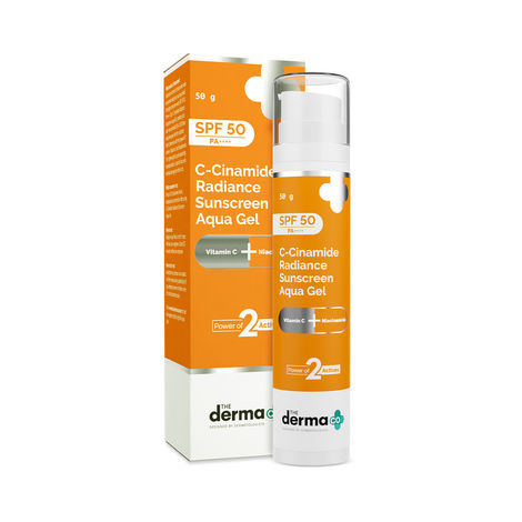 Buy The Derma Co.C-Cinamide Sunscreen SPF 50 Aqua Gel, with Vitamin C & Niacinamide, PA++++, Lightweight, No White Cast for Sun Protection & Glowing Skin (50 g)-Purplle