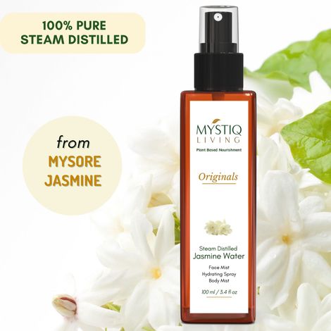 Buy Mystiq Living Originals-Steam Distilled Jasmine Floral Water|Face & Body Mist, Pore Cleanser, Toner|Pure & Natural-100ML 100 ml-Purplle