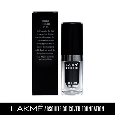 Buy Lakme Absolute 3D Cover Foundation, Warm Beige (15 ml) Online | Purplle